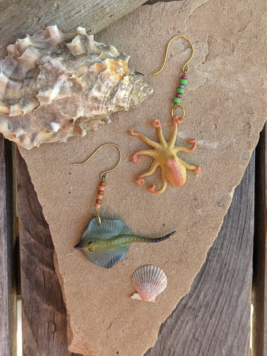 Octopus + Stingray Earrings