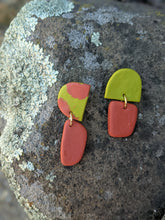 Load image into Gallery viewer, Tangerine + Lime Dangle Earrings