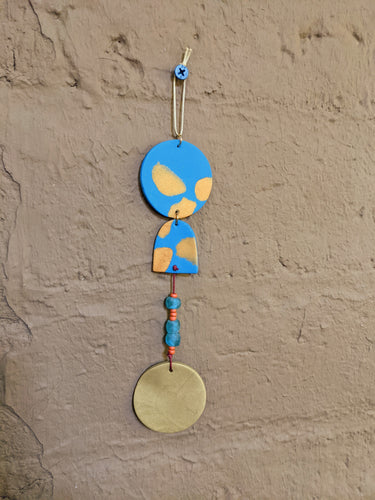 Blue + Gold Splatter Wall Hanging