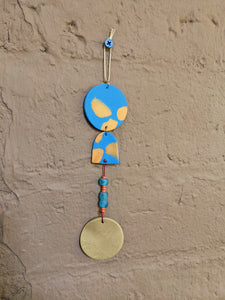 Blue + Gold Splatter Wall Hanging