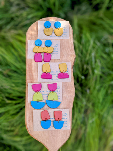 COLOR BLOCK ~ Small Batch Polymer Earrings
