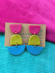 COLOR BLOCK ~ Small Batch Polymer Earrings