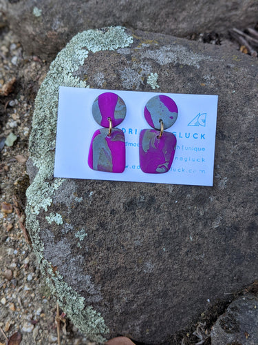 Periwinkle + Violet Swirl Earrings