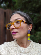 Load image into Gallery viewer, Lilac + Yellow Stroke Earrings