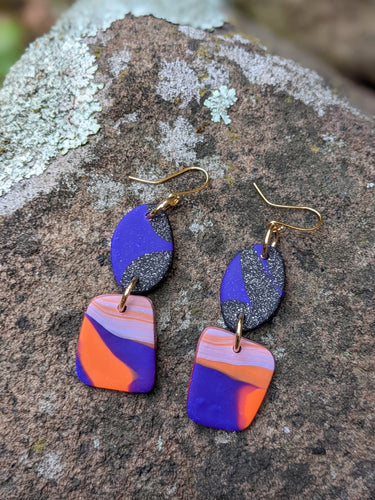 Purple Night Sky Earrings