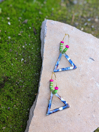 Acrylic Triangle Hoop Earrings