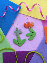 Load image into Gallery viewer, Springtime Leafy Flower Earrings ~ Small Batch + One of a Kind Earrings