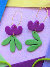 Load image into Gallery viewer, Springtime Leafy Flower Earrings ~ Small Batch + One of a Kind Earrings