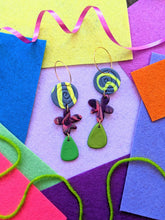 Load image into Gallery viewer, Springtime Abstract Double Flower Dangles ~ One of a Kind Earrings