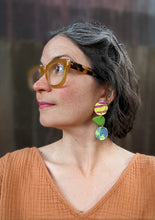 Load image into Gallery viewer, Springtime Abstract Double Flower Earrings ~ Small Batch + One of a Kind Earrings