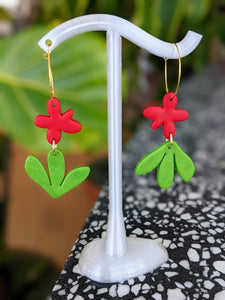 Wonky Leafy Flower Earrings