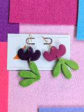 Load image into Gallery viewer, Bubble Leafy Flower Earrings ~ Small Batch + One of a Kind