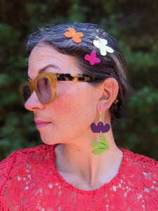 Bubble Leafy Flower Earrings ~ Small Batch + One of a Kind