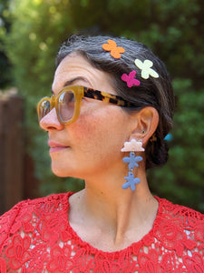 Little Wonky Flower Raindrop Stud Earrings