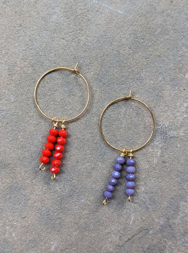 Beaded Hoop Earrings ~ Small-Batch Earrings