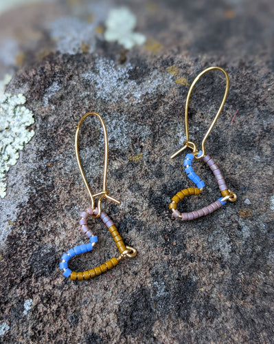 Mini Beaded Heart Earrings ~ Small-Batch Earrings