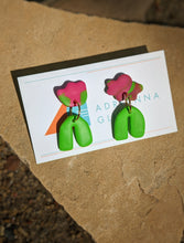 Load image into Gallery viewer, Tickled Pink + Green Collection: Green Arch Earrings