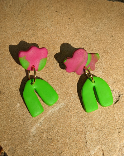 Tickled Pink + Green Collection: Green Arch Earrings