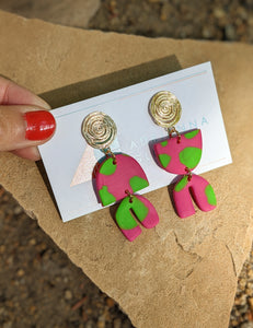 Tickled Pink + Green Collection: Spiraled Shapes Earrings