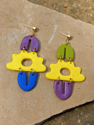 Color Blast Dot Earrings