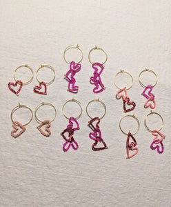 Mini Beaded Pink Hearts ~ Small Batch Earrings