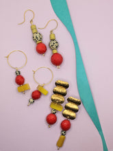 Load image into Gallery viewer, Red, White + Yellow: Dalmatian Jasper Collection ~ Small Batch Earrings