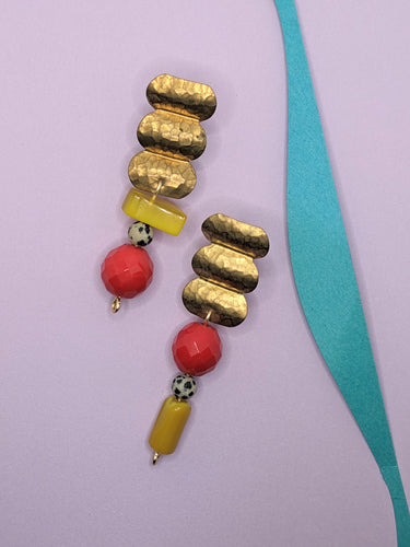 Red, White + Yellow: Dalmatian Jasper Collection ~ Small Batch Earrings