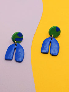 Experimental Batch ~ Blues + Green ~ Polymer Earrings