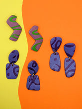 Load image into Gallery viewer, Experimental Batch ~ Purples ~ Polymer Earrings