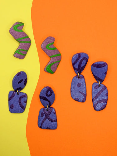 Experimental Batch ~ Purples ~ Polymer Earrings