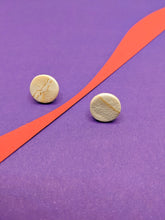 Load image into Gallery viewer, White + Tan Studs ~ Small Batch Earrings