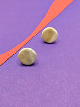 Load image into Gallery viewer, White + Tan Studs ~ Small Batch Earrings