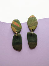 Load image into Gallery viewer, Mossy Marbled Earrings