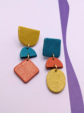 Load image into Gallery viewer, Geometric Shaped Polymer Dangles ~ Small Batch Earrings