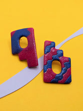 Load image into Gallery viewer, Stripes + Zags Polymer Earrings