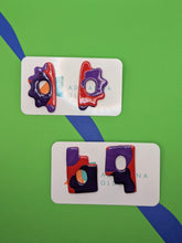 Load image into Gallery viewer, Purple Patch Polymer Pairs ~ Small Batch Earrings