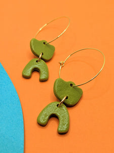 Lilac + Chartreuse Hoop Earrings