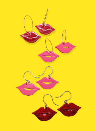 NEW 3D-printed ~ Lucious Lips Dangles ~ SINGLE ~ Small Batch Earrings