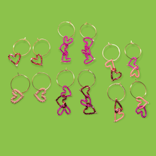 Load image into Gallery viewer, Mini Beaded Pink Hearts ~ Small Batch Earrings