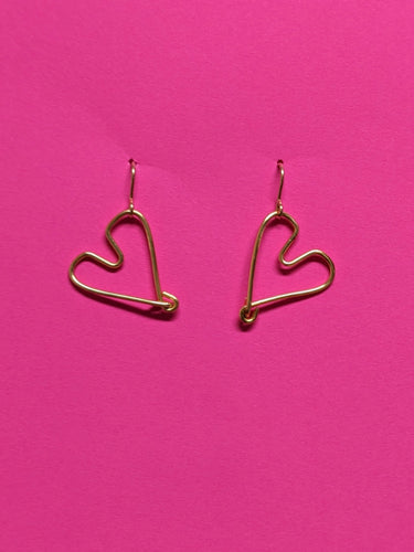 Single Heart Wire Earrings (small)
