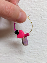 Load image into Gallery viewer, Shades of Pink Heart Hoops