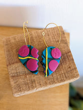 Load image into Gallery viewer, 80s Trapper Keeper Heart Earrings