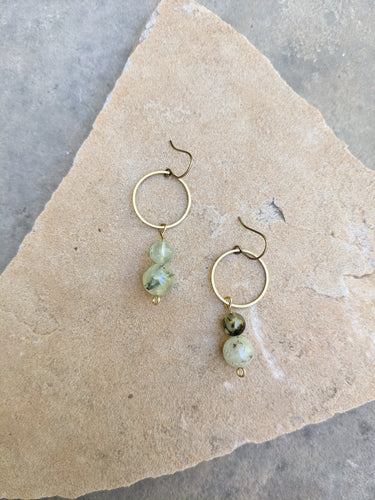 Prehnite Hoop Earrings