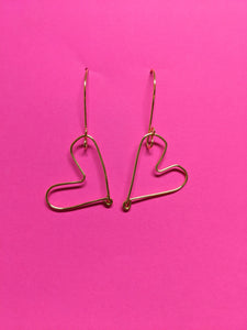 Single Heart Wire Earrings (big)