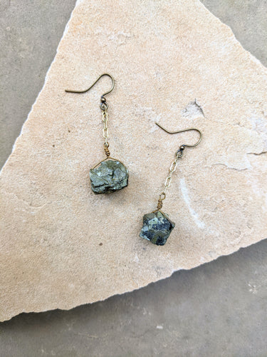 Pyrite Drop Earrings