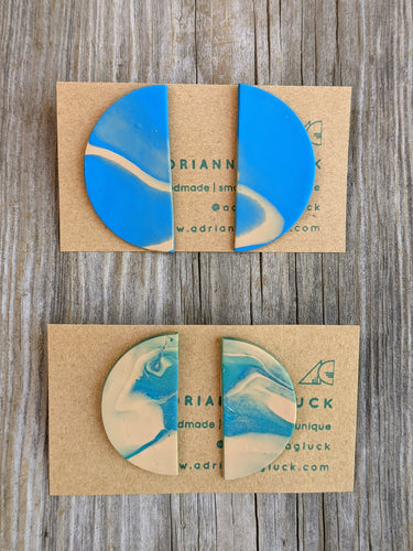 Blended Blue Stud Earrings ~ Small Batch Earrings